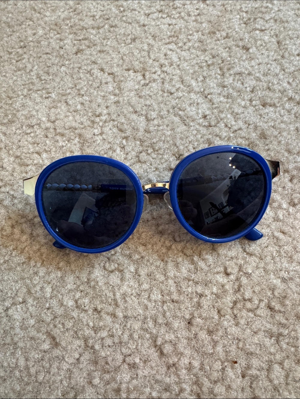 TORY BURCH - Blue Round Sunglasses